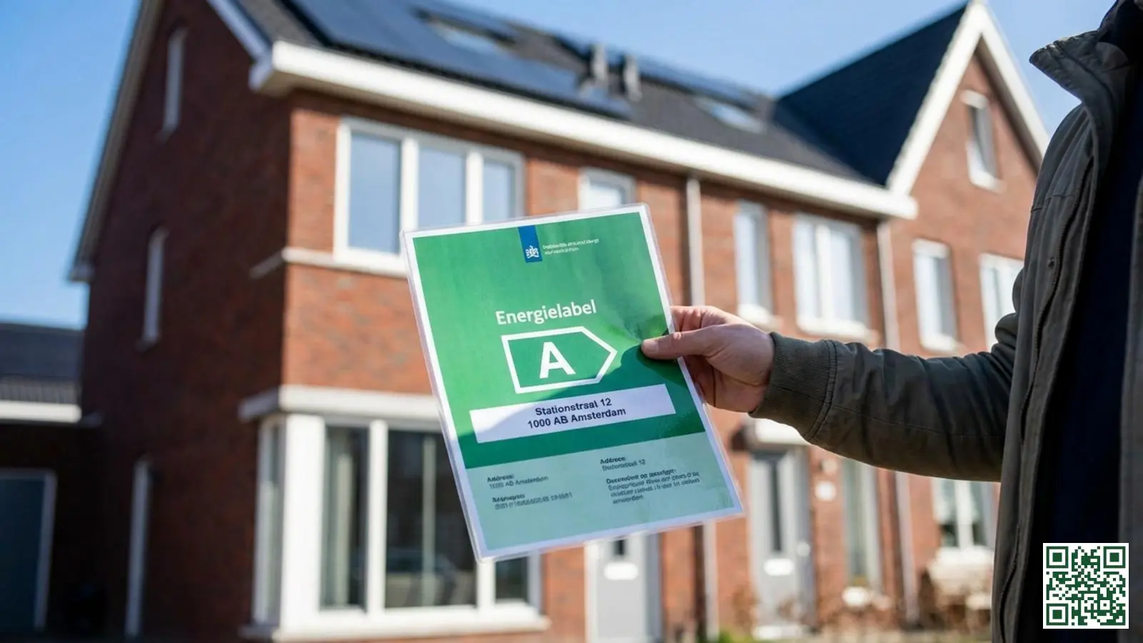 Energielabelcertificaat wordt getoond voor een Nederlandse woning als indicator voor isolatiekwaliteit