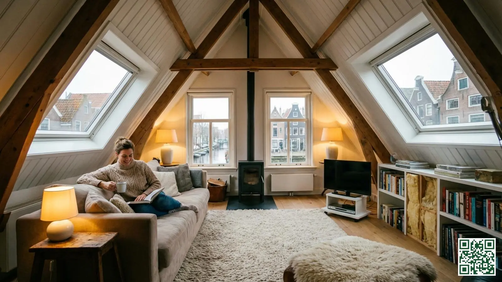 Comfortabele afgewerkte zolderruimte dankzij goede dakisolatie met hoge R-waarde