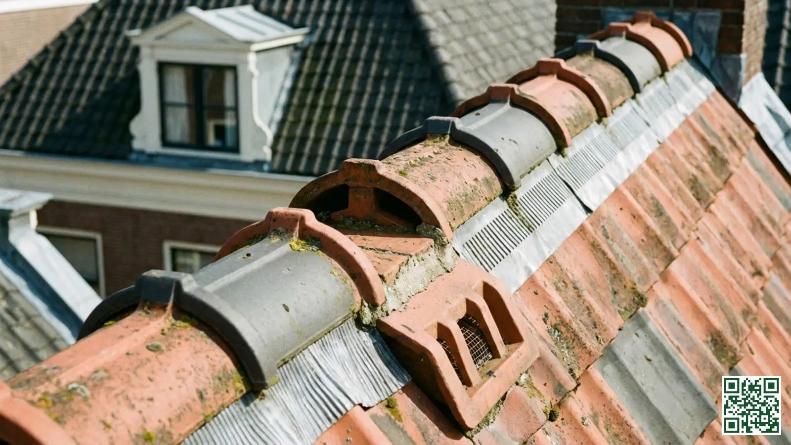 Ventilerende nokpannen op een schuin dak voor optimale luchtafvoer uit de dakconstructie