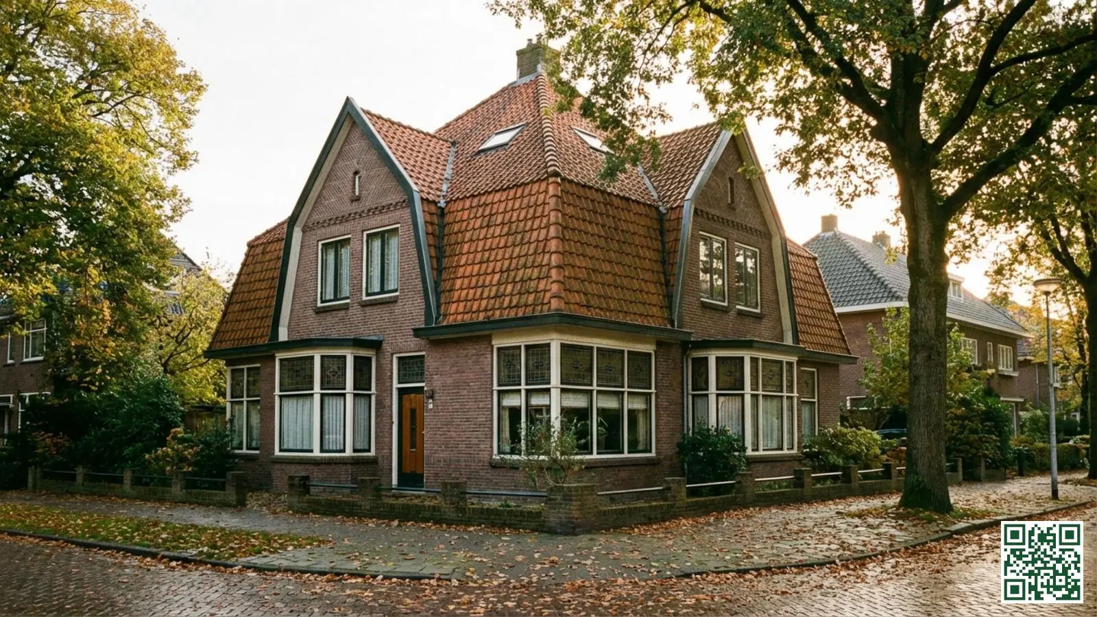 Nederlandse vooroorlogse woning uit de jaren dertig met karakteristiek pannendak en traditionele geveldetails